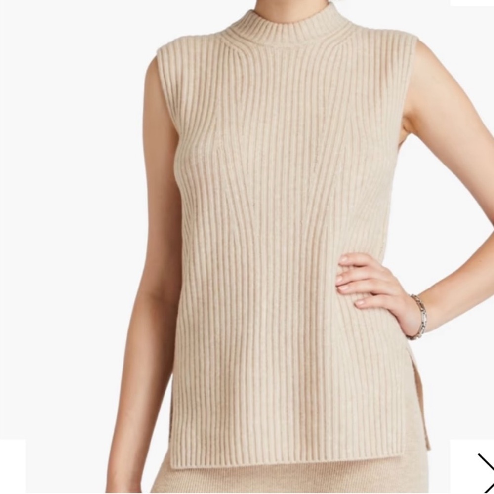 VINCE Ribbed Sleeveless Tunic Top M